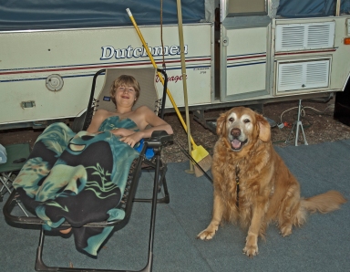 Boy and his dog.