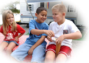 Kids at Campsite